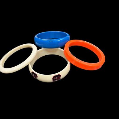 Set of 4 Acrylic Bangle Bracelets