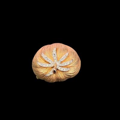 Vintage Corocraft Tomato Rhinestone Pin Brooch