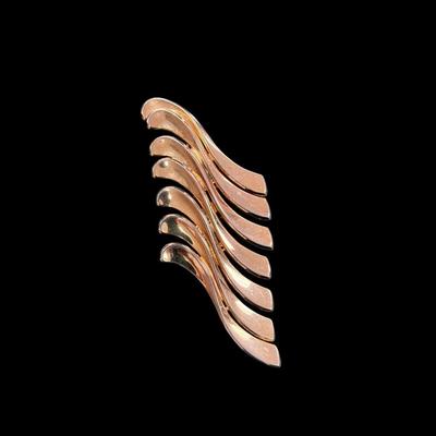 Vintage Gold Tone Wavy Brooch by Marvella