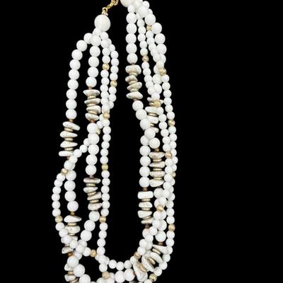 Set of Three White Necklaces