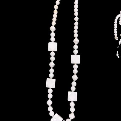 Set of Three White Necklaces