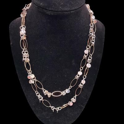 Set Of Four Silver Toned Fashion Necklaces