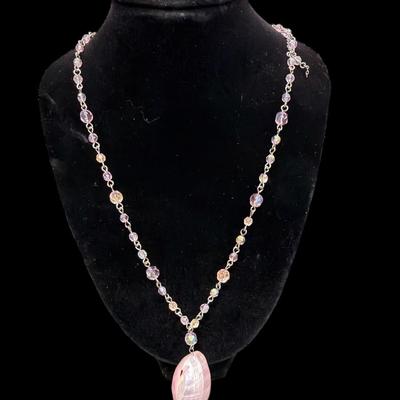Set Of Four Silver Toned Fashion Necklaces