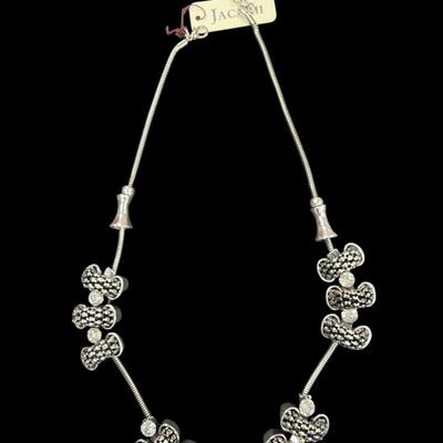 Silver Toned Necklace and Matching earrings by Jacarii