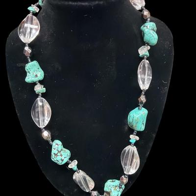 Turquoise Style and Mixed Material Necklaces including a turquoise Flower Necklace