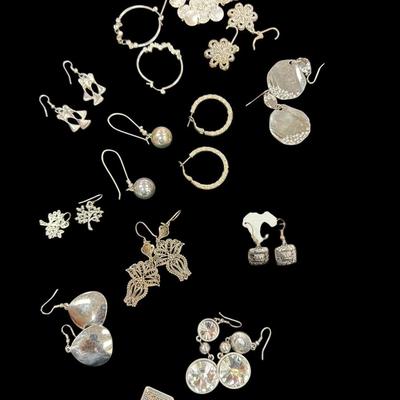 Assortment Of Silver Toned Earrings