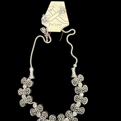JacarII Silver Toned Necklace and Earrings