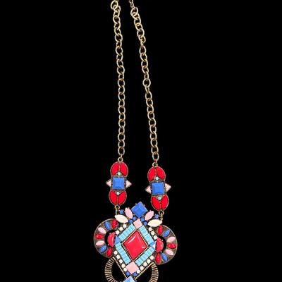 Southwest Style faux Turquoise and Silver Toned Statement Necklaces