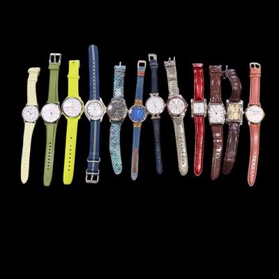 Set of 12 Wrist Watches With Straps
