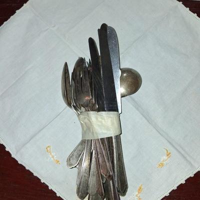 Set of 24 Rogers Art Deco Style Flatware