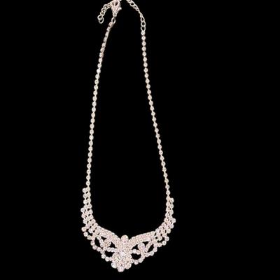 Rhinestone Necklace and Bracelet Set
