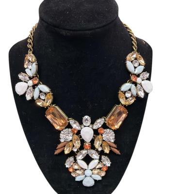 J. Crew Vintage Statement Necklace with MIxed Crystals and stones