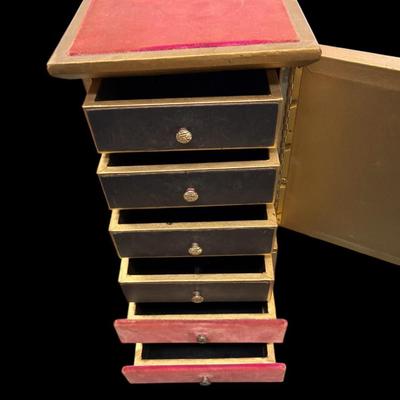 Vintage Velvet Jewelry Box Possibly French in Origin
