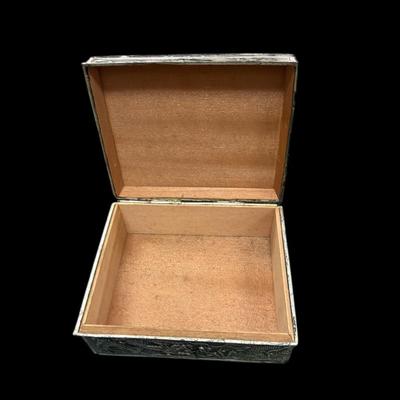 Vintage Japanese Silver Toned Dragon Box or Trinket Box