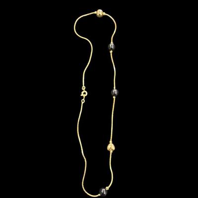 Set of 6 Gold Toned Costume Jewelry Necklaces