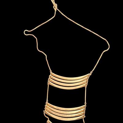 Set of 6 Gold Toned Costume Jewelry Necklaces