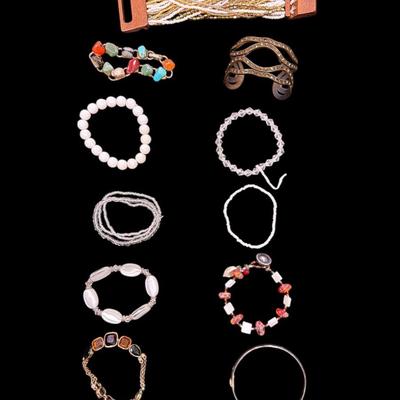Cuff, Bangle Bead and more Bracelets Set of 11