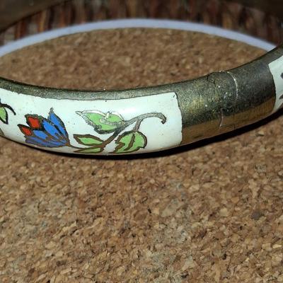 "3Bronce Thailand" Bronze & Cloisonne Bracelet