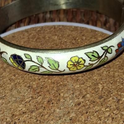 "3Bronce Thailand" Bronze & Cloisonne Bracelet