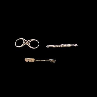 Flip Ring, Rhinestone Pin, and WHS 52 Pin