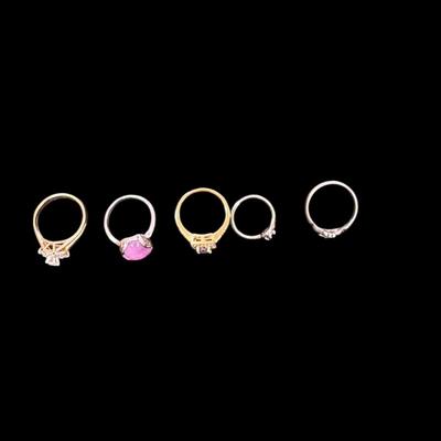 Set of 5 Costume Rings