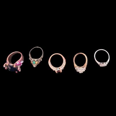 Set of 5 Costume Rings
