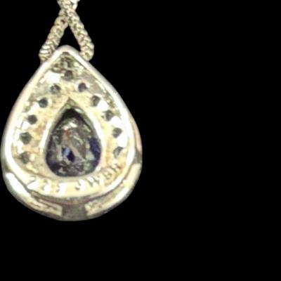 Kay Jewelers amethyst heart shaped Sterling Siler Necklace