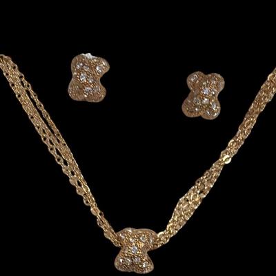 Vintage Roman Costume Necklace and Earrings