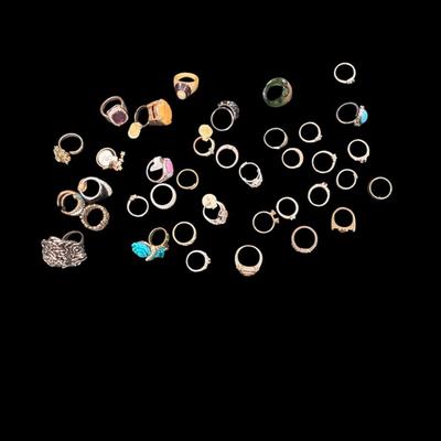 Large Lot of Costume Rings