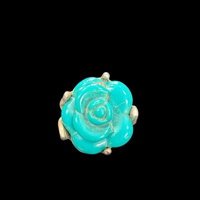 Collection of Vintage Jade and Turquoise Rings Set Of 5