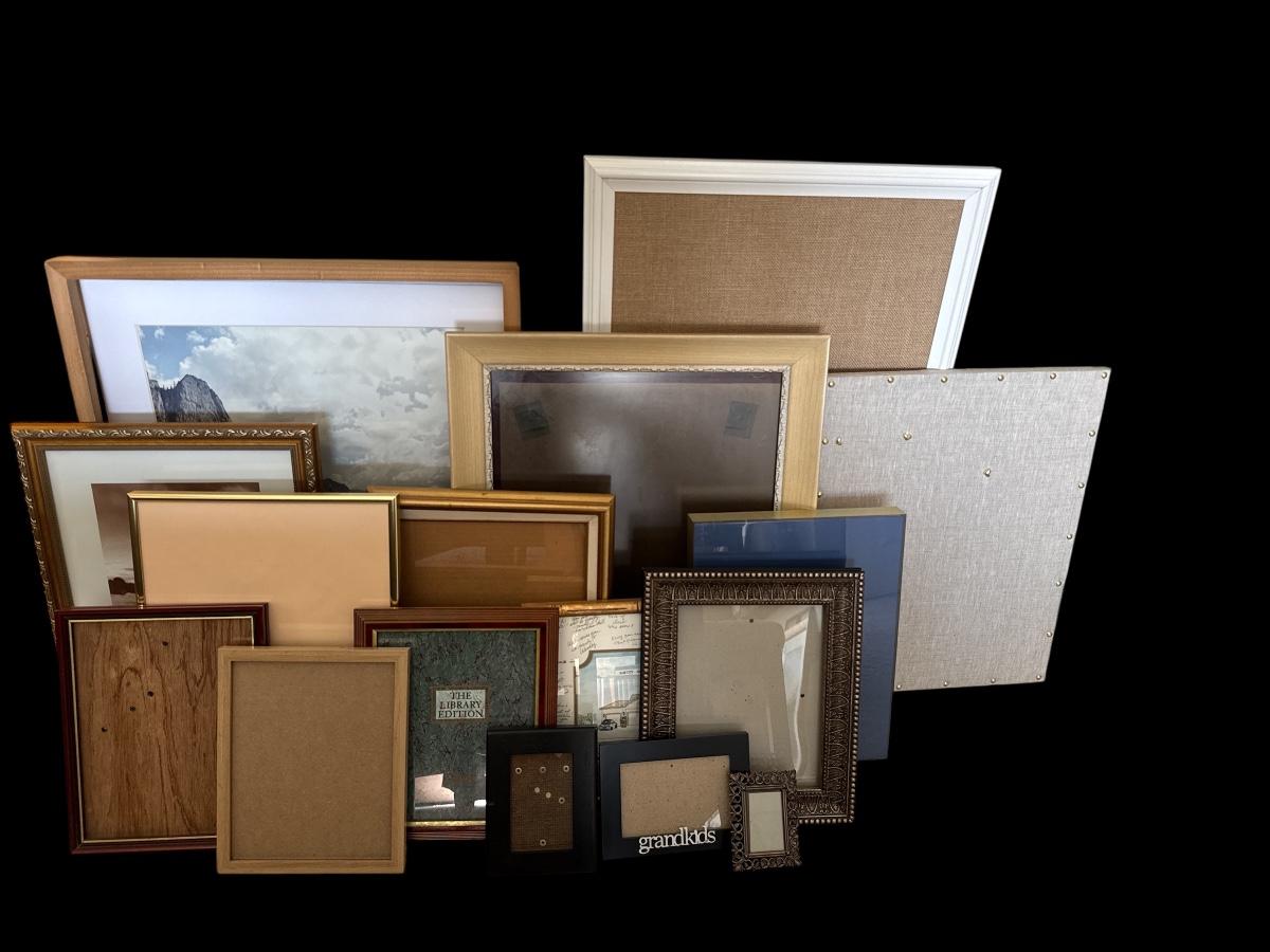 Large Lot of Picture Frames and Cork Boards | EstateSales.org