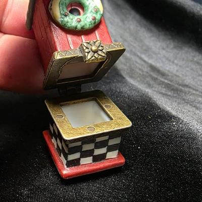 PHB Collection Christmas Birdhouse Trinket Box Holiday Hinged Decor