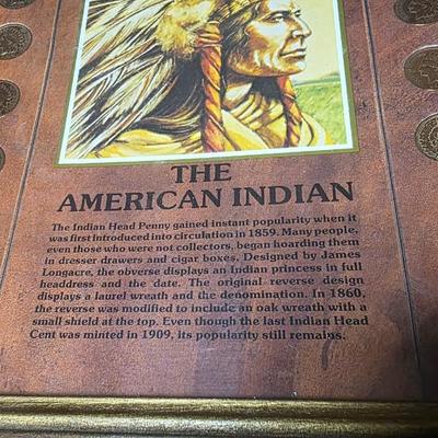 Framed Indian Head Penny Collection The American Indian 1901–1907 Coin Set