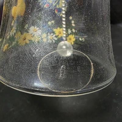 Vintage Avon 1990 Butterfly Floral Lead Crystal Bell Hand Painted