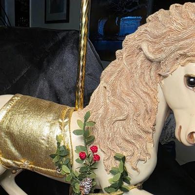 Ashton-Drake Four Seasons Carousel Horse Winter Edition 1998 Display