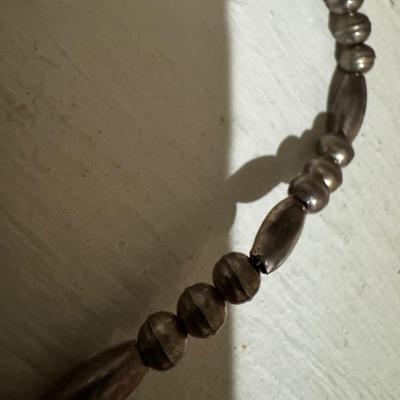 J Haley signed Navajo Sterling Necklace