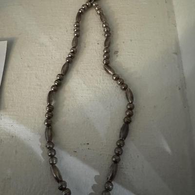 J Haley signed Navajo Sterling Necklace