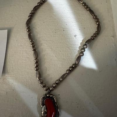 J Haley signed Navajo Sterling Necklace
