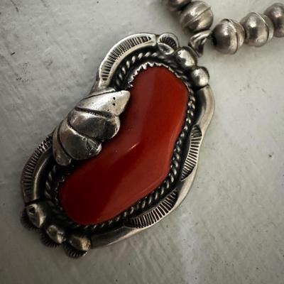 J Haley signed Navajo Sterling Necklace