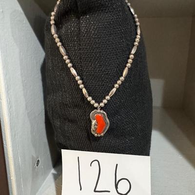 J Haley signed Navajo Sterling Necklace