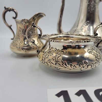 1168 - 3 Pc Sterling Silver Tea Set