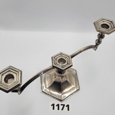 1171 - Vienna Secession Sterling Silver Candelabra by Hermann Lachmann