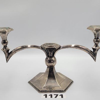 1171 - Vienna Secession Sterling Silver Candelabra by Hermann Lachmann