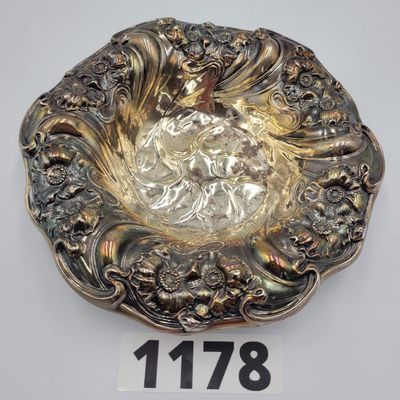 1178 - Sterling Silver Repousse Bowl