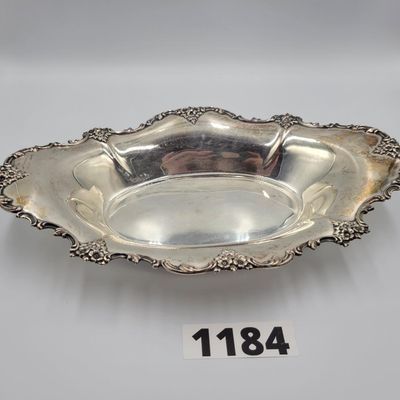 Sterling Repousse Oval Bowl 