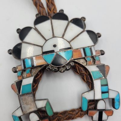 1191 - Sterling Silver Buckle on Belt and Navajo Sterling Bolo