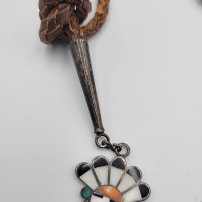 1191 - Sterling Silver Buckle on Belt and Navajo Sterling Bolo
