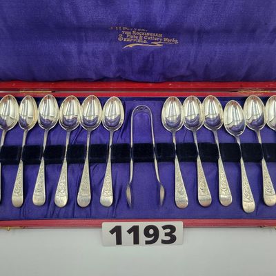 1193 - J.H. Potter Set of 12 Sterling Silver Demitasse Spoons