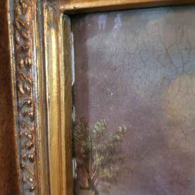 1199 - Harvesting Hay Print in Ornate Frame