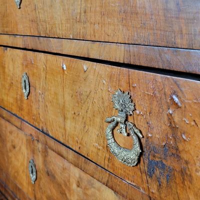 1201 - Charles X Walnut Commode w/ Marble Top